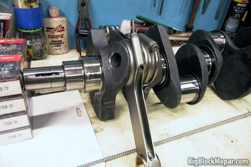 440ci BigBlockMopar 496" Supercharged Stroker engine build - Crank and rod assembly