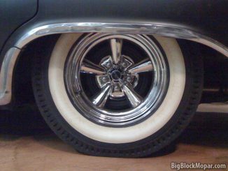 Vintage style Hurst Whitewall pie-crust Racing Tires with Astro Supremes on 1960 Chrysler NewYorker