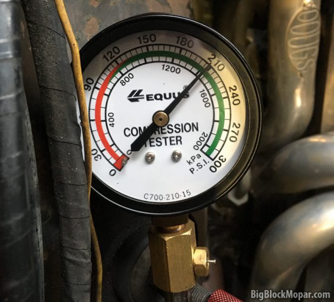 360ci 208-210psi average Cranking compression pressure
