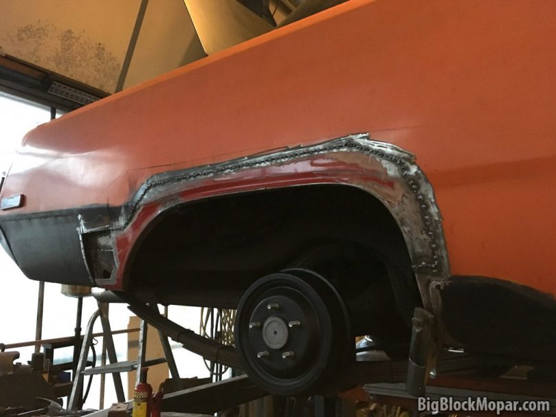 Dodge Dart Rear Fender Tackwelding replacement fender lip