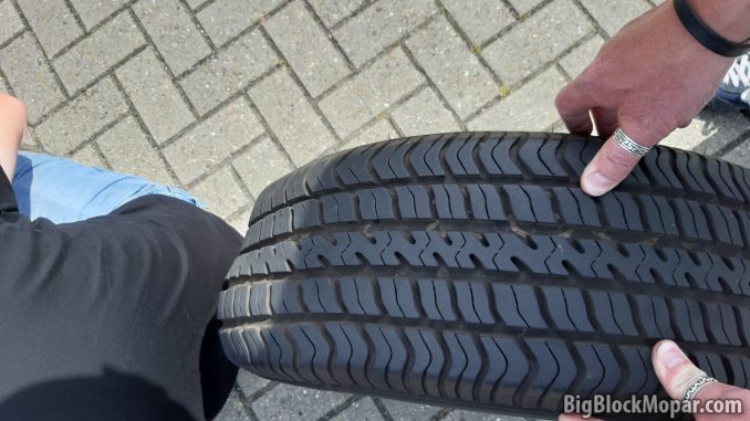 1957 Chrysler - tire damage