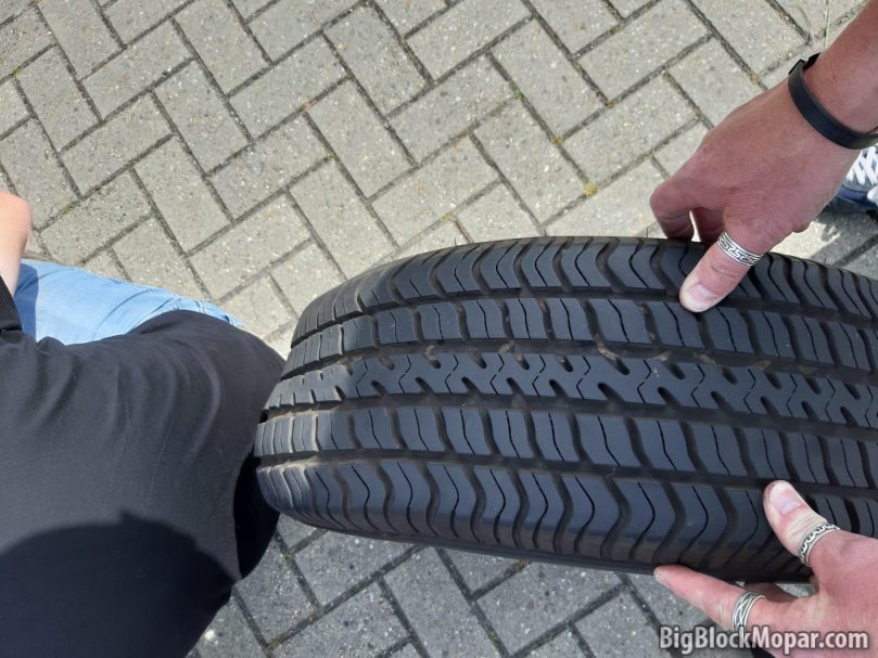 1957 Chrysler - tire damage