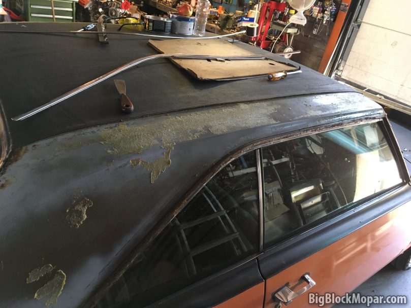 1973 Dodge Dart roof vinyl removal